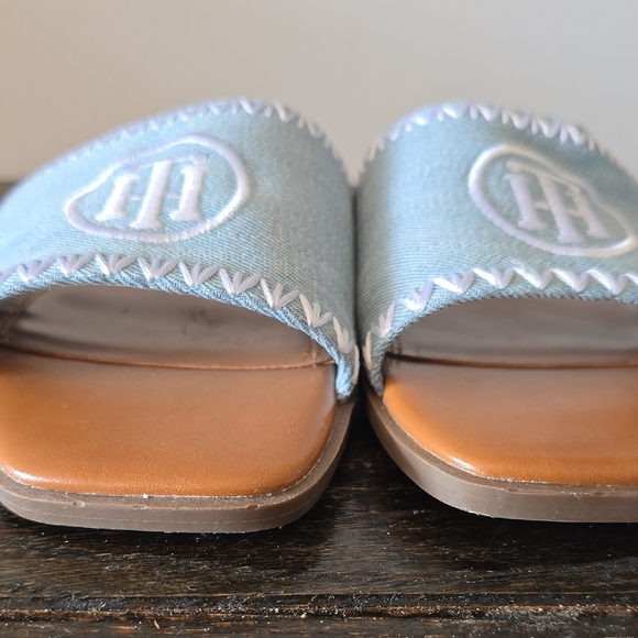 Tommy Hilfiger Women's Blue Slide Sandals - Picture 3 of 10